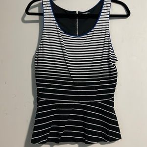 Express striped sleeveless peplum blouse